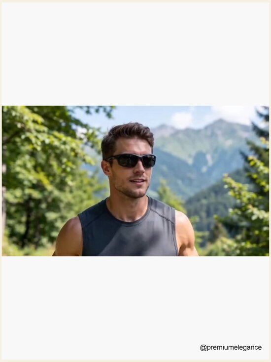 Wrap Around Polarized Sports Sunglasses UV Protection Rectangle Shades